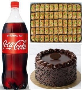 Klasik Çikolatalı Pasta 1 kg Baklava ve 1 L Cola Avantajlı Menü